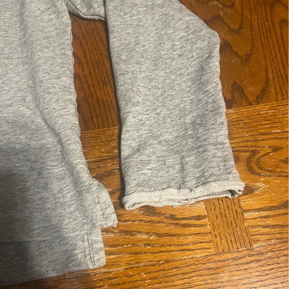 Alex Mill V-Neck Terry Cloth Long Sleeve High Low Cropped Hoodie in Gray Sz L - Picture 11 of 16